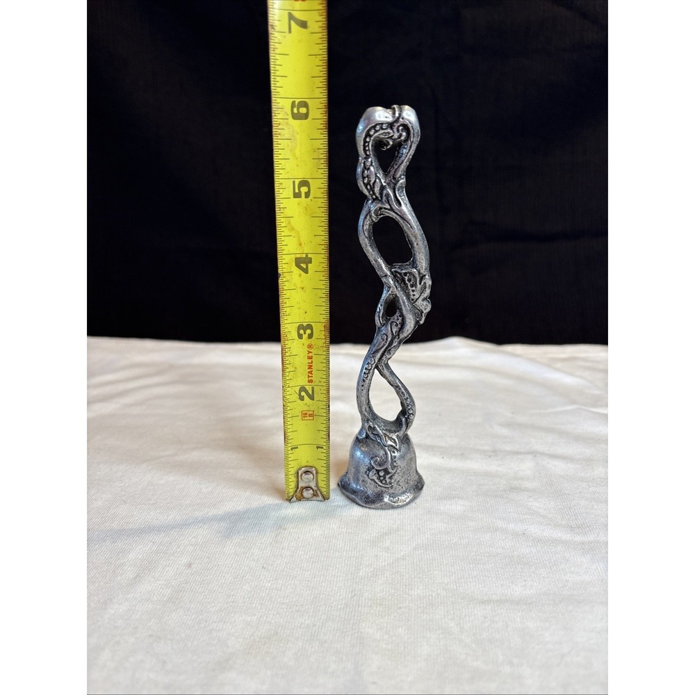 Vintage 6" Twisted Grapevine/Flowers PEWTER CANDLE SNUFFER